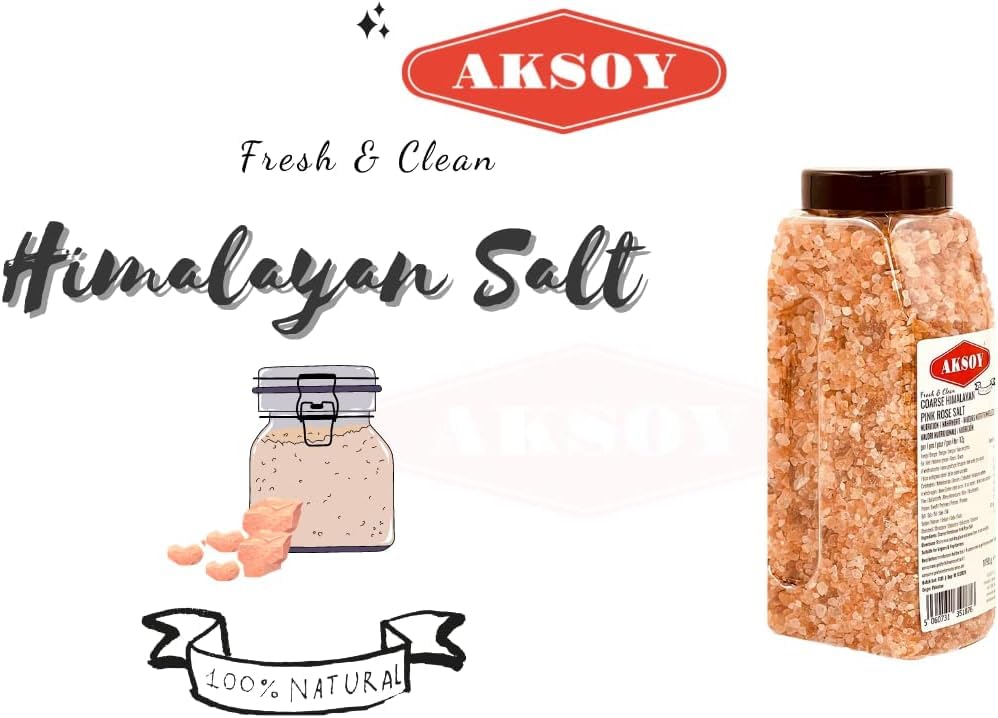 Aksoy Rosa Himalaya-Salz 1,15 kg – Feinkörnig, gentechnikfrei, chemikalienfrei, Premium-Himalaya-Salz