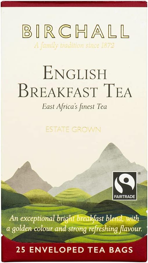 Birchall English Breakfast Teebeutel, 100 % Fairtrade, handgepflückter Schwarztee aus Ostafrika