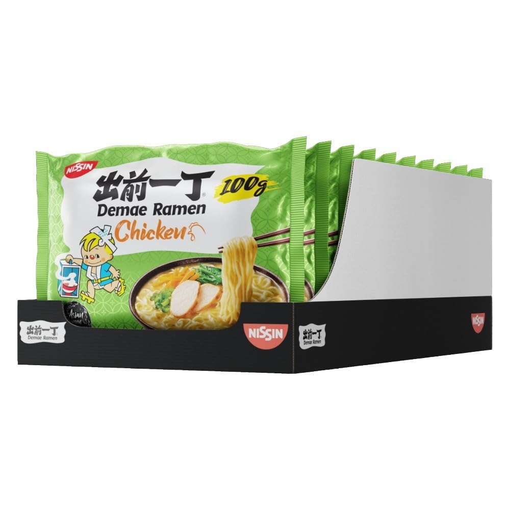 NISSIN Ramen Chicken Flavoured Instant Noodles, 100g (Pack of 10)