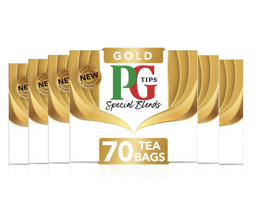 PG Tips Gold | Biologisch abbaubare Schwarzteebeutel | Reichhaltiger und samtiger Geschmack | 70 Teebeutel