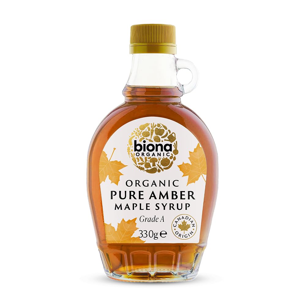 Biona Bio-Ahornsirup 330 g – Bernsteinfarbener Sirup der Güteklasse A, reiner kanadischer Sirup