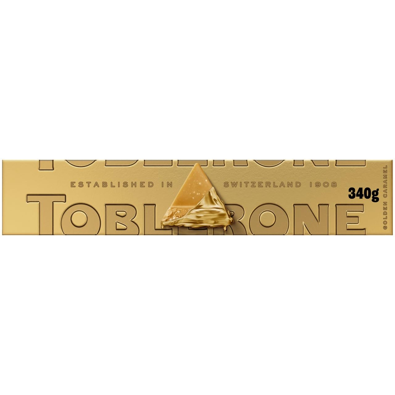 Toblerone Goldene Milchschokolade, Honig und Mandelnougat, große Geschenktafel, 340 g