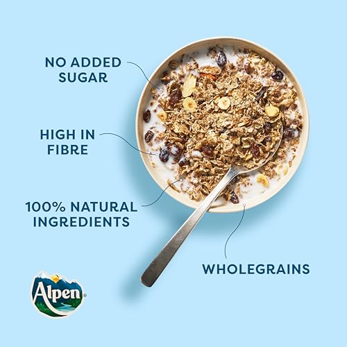Alpen Müsli ohne Zuckerzusatz – ballaststoffreich, zuckerarm, vegetarisches Frühstücksmüsli