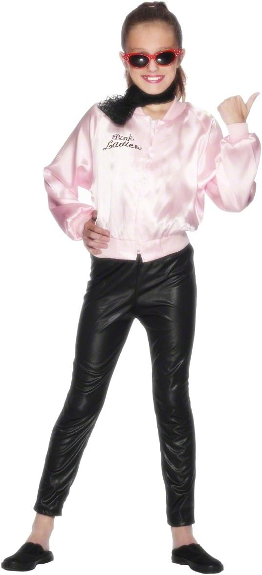 Smiffys Grease Pink Ladies Jacket - Children's Costume 10-12 Years