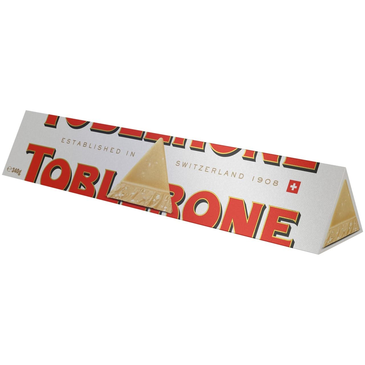 Toblerone Weiße Schokolade mit Honig und Mandelnougat – 340 g große Geschenktafel