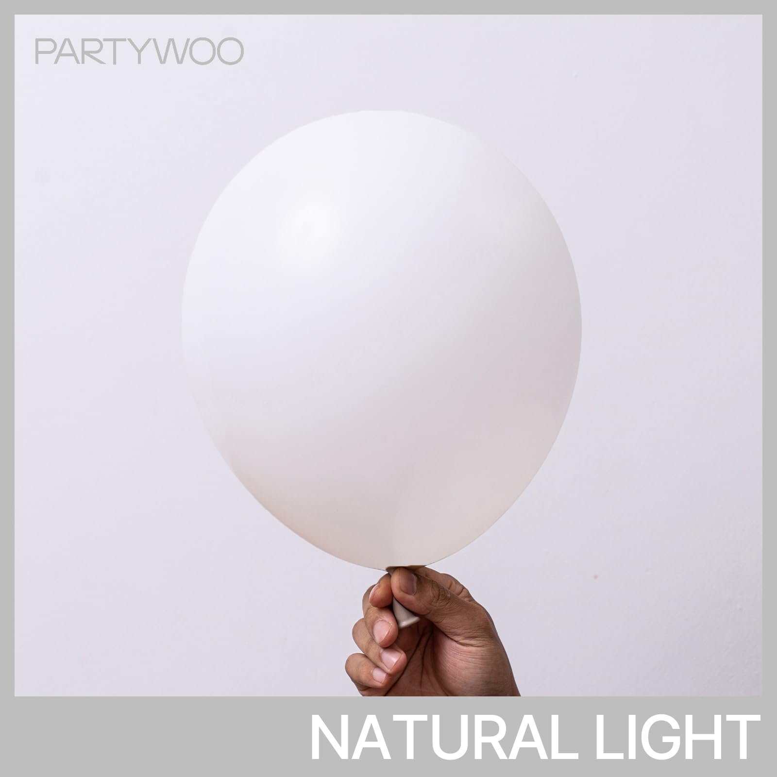 PartyWoo Weiße Luftballons, 102 Stück – 18, 12, 10, 5 Zoll Latexballon-Set für Partydekorationen