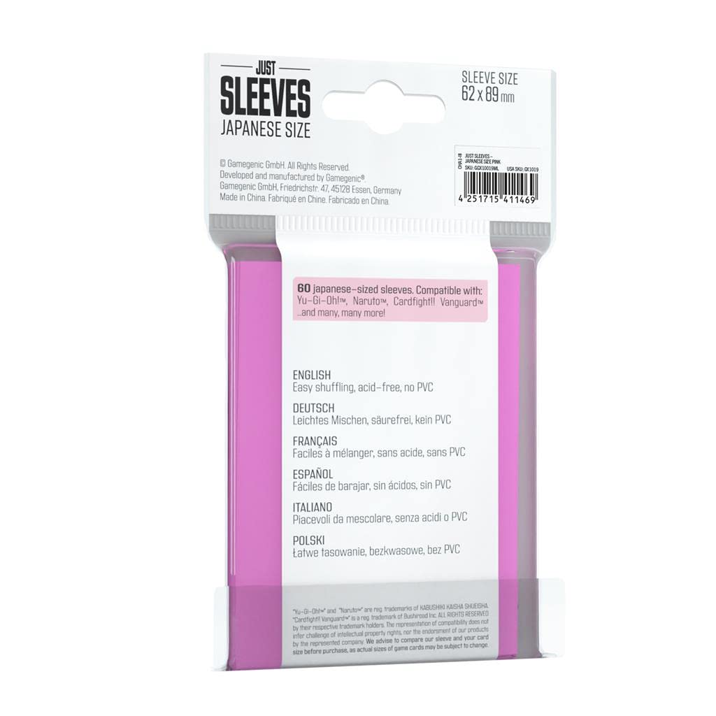 Gamegenic Just Sleeves Japanische Größe Pink (60 Hüllen)