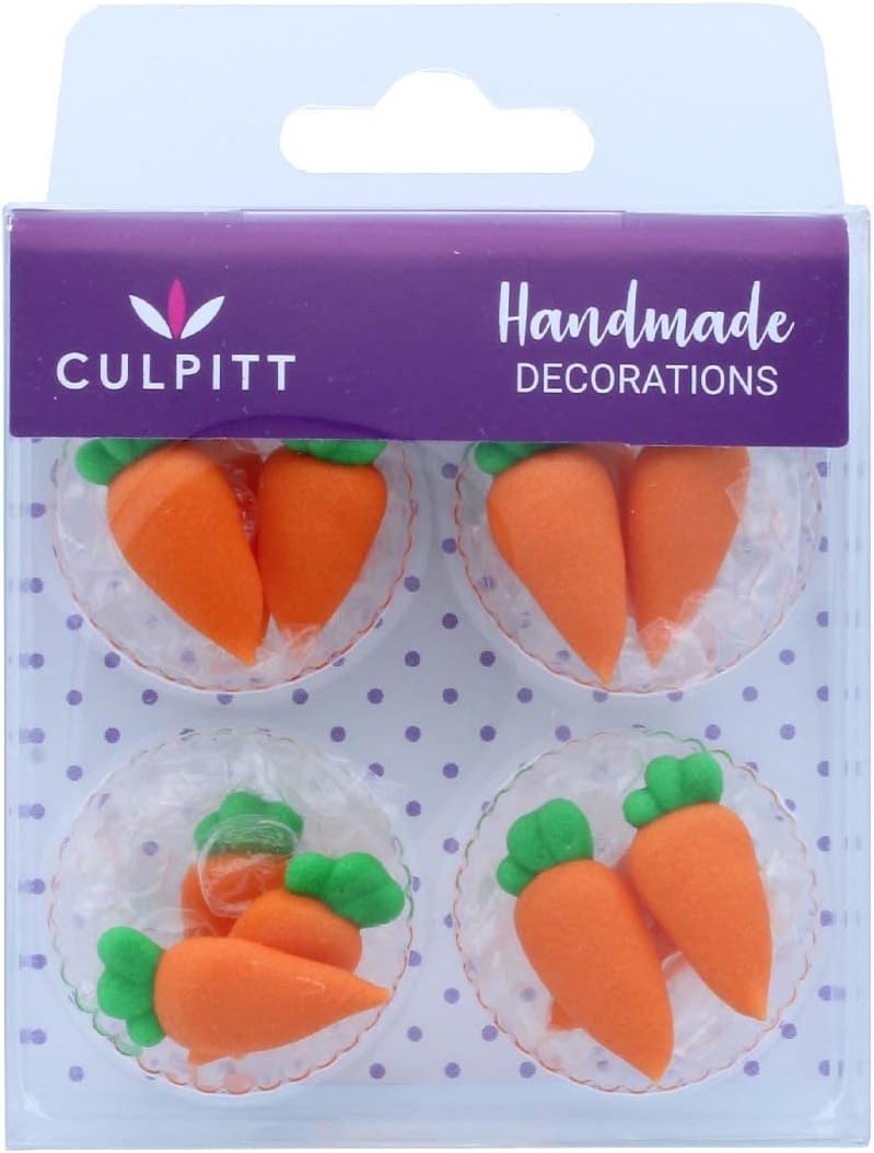 Culpitt – Essbare Kuchendekorationen mit Karotten-Zuckerspritze, 12 Stück