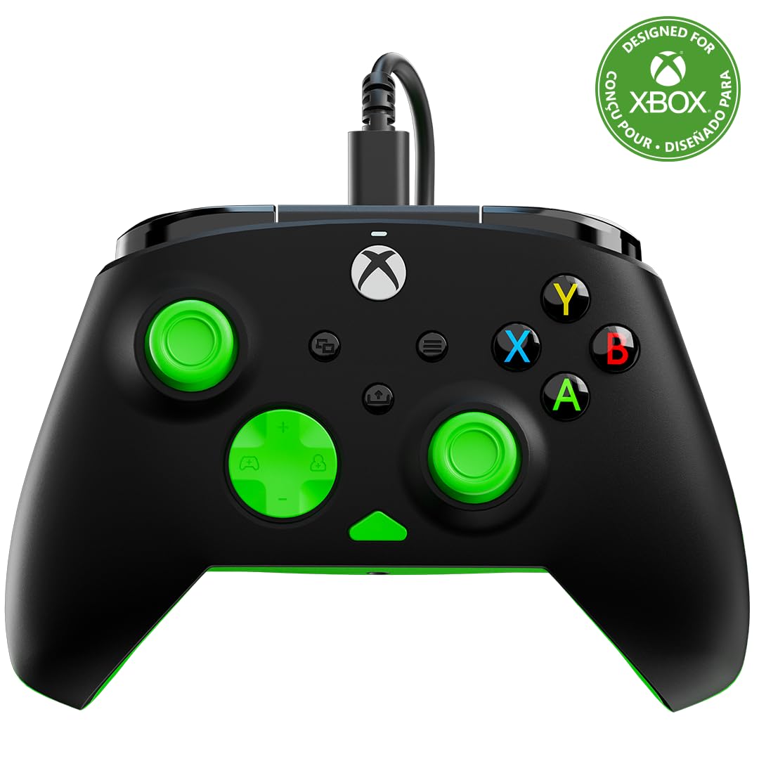 Turtle Beach Rematch Core Kabelgebundener Gaming-Controller in Schwarz und Grün für Xbox und PC