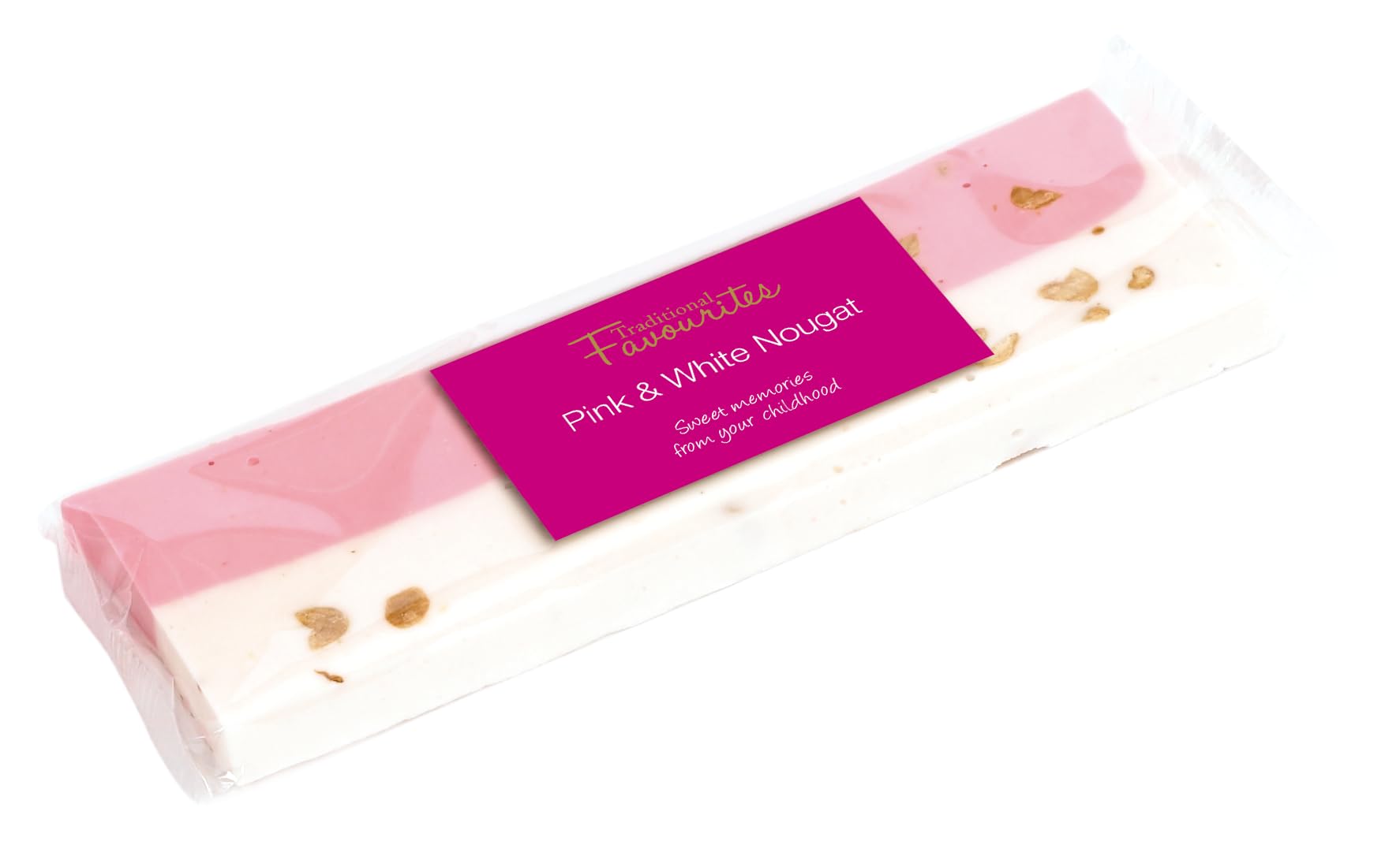 Bon Bon's Gourmet Traditional Favourites Rosa & Weißer Nougat, 100 g Riegel
