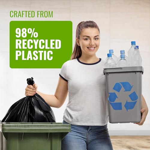 EcoBag Extra starke, strapazierfähige Müllsäcke – 50er-Packung, 70 l, recycelbare Müllsäcke