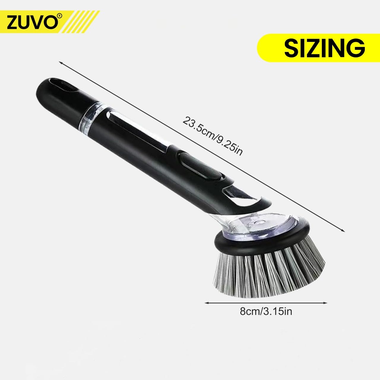 Zuvo - Seifenspender-Scheuerbürste mit Griff für die Küchenreinigung