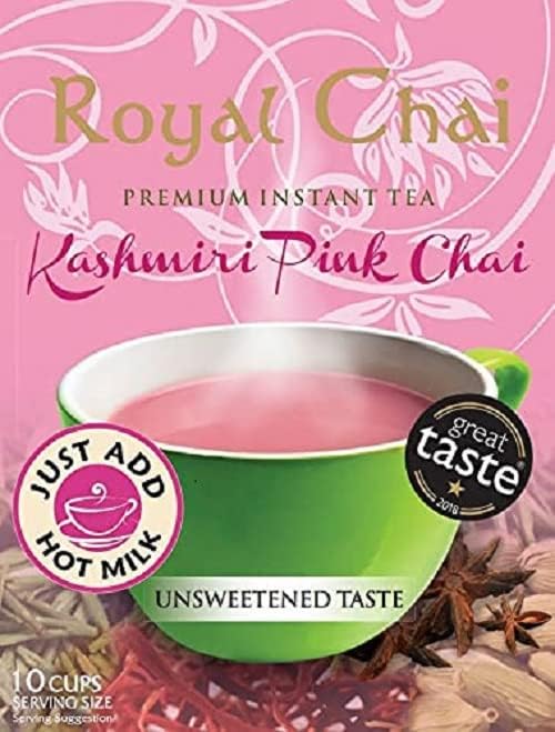 Royal Chai Kashmiri Pink Chai, ungesüßt – 10 Einzelportionsbeutel