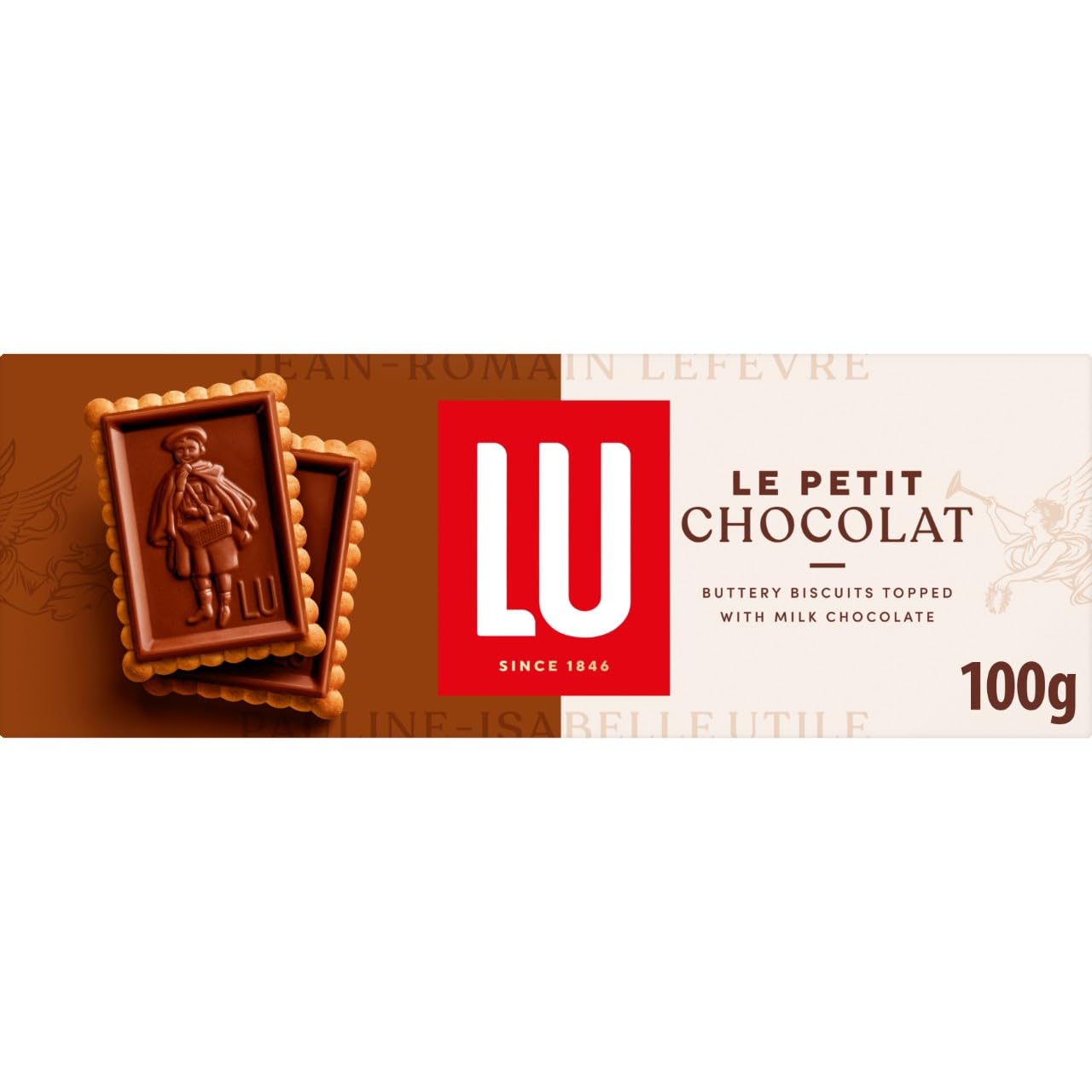 LU Le Petit Chocolat Kekse mit Milchschokoladenüberzug, klassische französische Butter