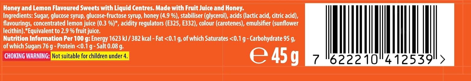Halls - Soothers Lutschtabletten mit Honig- und Zitronengeschmack und echten Fruchtsäften, 45 g