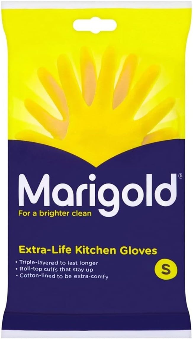 Marigold Extra Life Küchenhandschuhe – Gelb, Größe S, 1 Paar