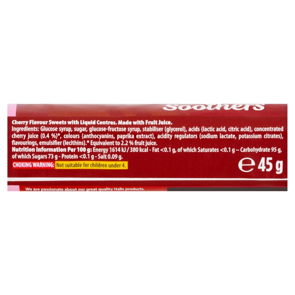 Halls Soothers Lutschtabletten mit Kirschgeschmack und echtem Fruchtsaft – 20er-Pack
