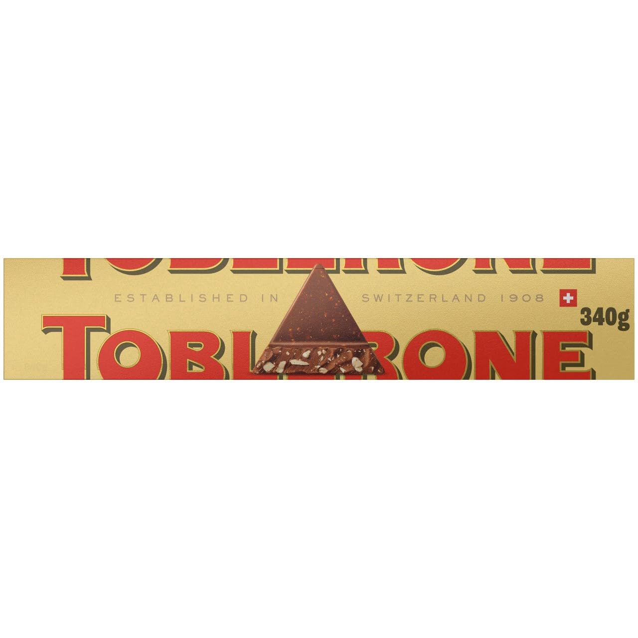 Toblerone - Milchschokolade mit Honig und Mandelnougat, große Geschenktafel, 340 g