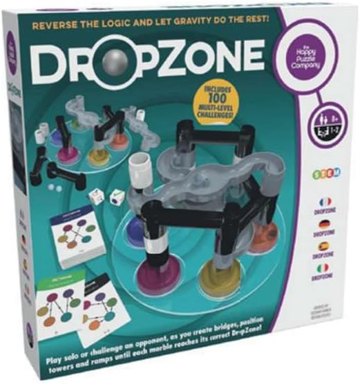 DROPZONE von The Happy Puzzle Company – Reverse-Logic-Puzzlespiel für Kinder und Erwachsene