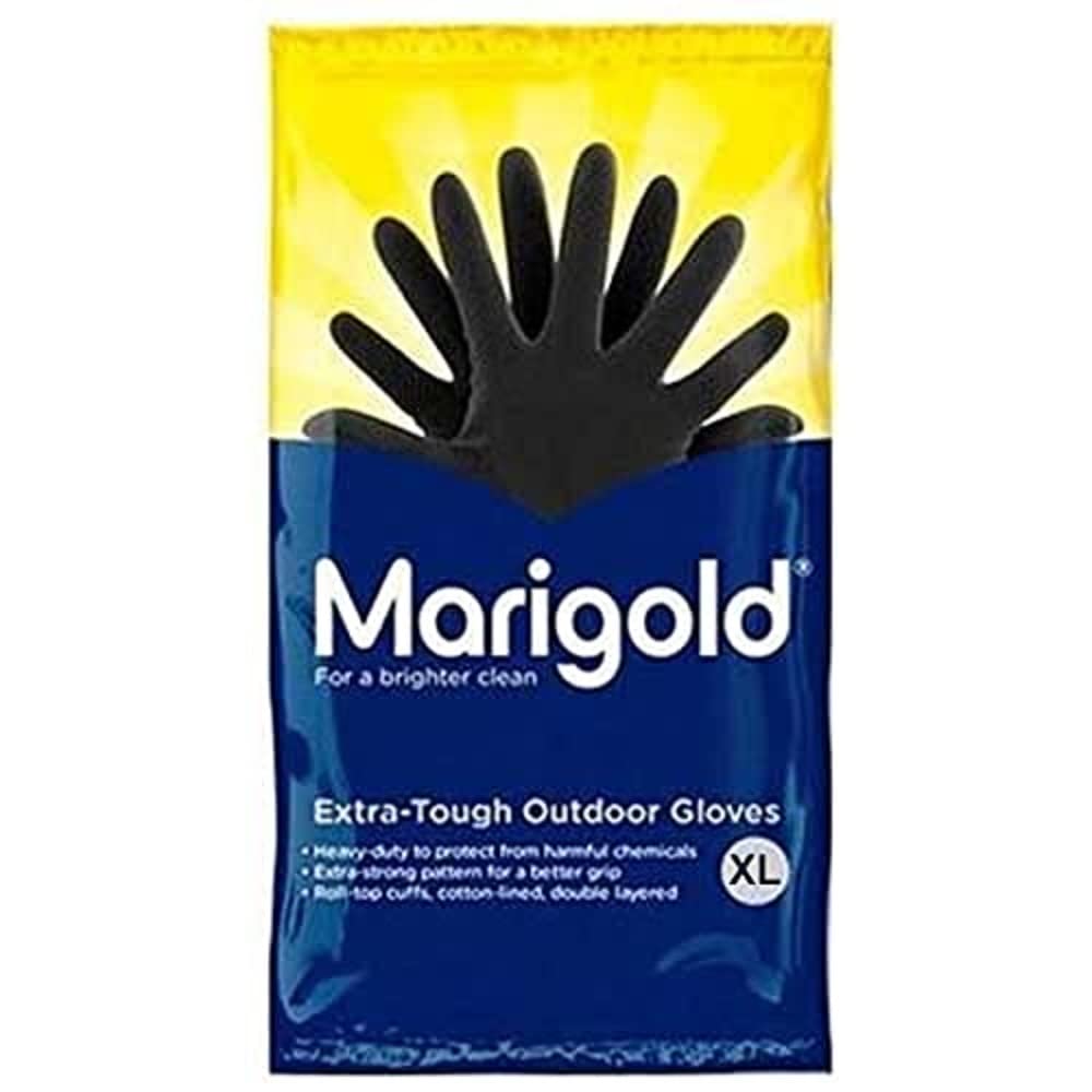Marigold - Extra robuste Outdoor-Gummihandschuhe, Schwarz, XL, 6er-Pack