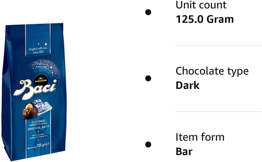 Baci - Original Zartbitterschokoladen-Pralinentrüffel mit Haselnuss, 125g