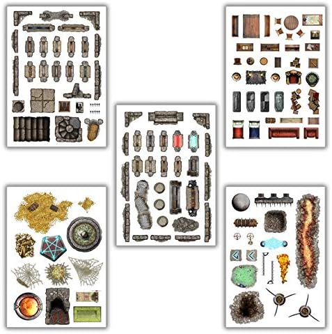 Loke Battlemats Dungeon-Dekorationen, wiederverwendbare statische Aufkleber für RPG-Kampfkarten