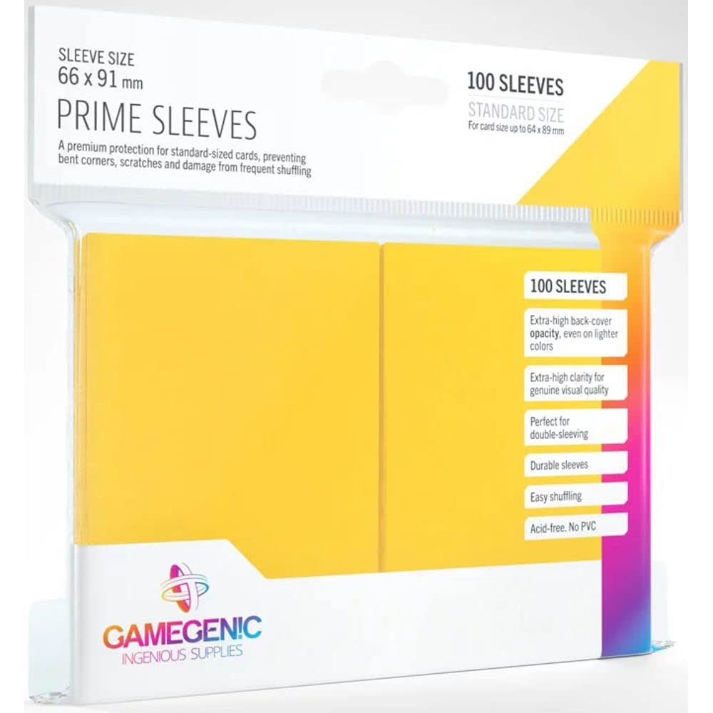 Gamegenic Prime Sleeves (100er-Pack) 66 x 91 mm, Mattgelb für TCG, MTG, Pokémon, Yu-Gi-Oh!