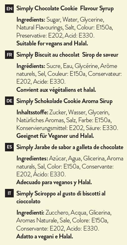 Simply – Schokoladenkekssirup, veganer und nussfreier aromatisierter Kaffeesirup