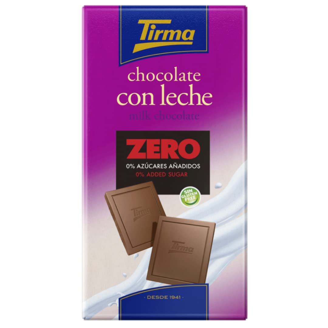 Tirma – Milchschokoladenriegel ohne Zuckerzusatz | Glutenfrei | Hergestellt in Spanien