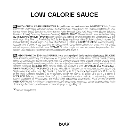 Kalorienarme Peri-Peri-Sauce in Großpackung, 425 g – zuckerarm, fettfrei, 1 kcal pro Portion