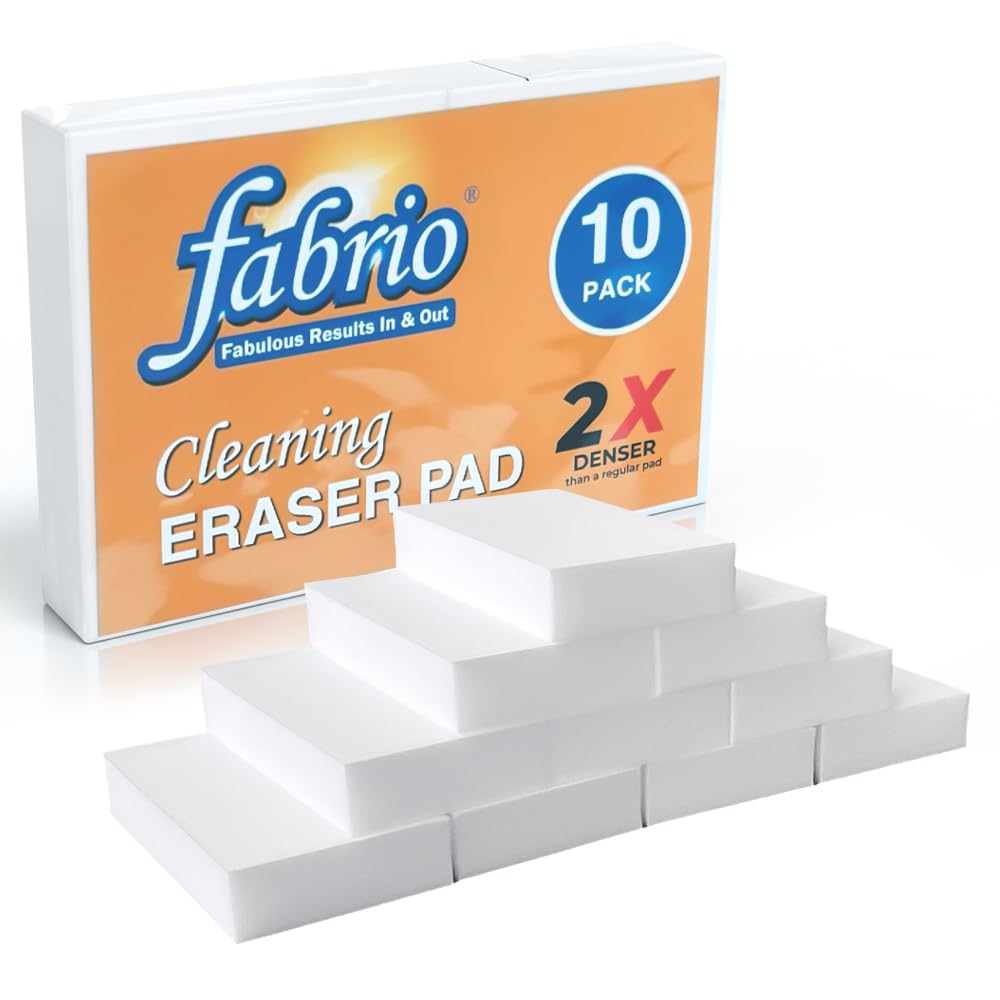 FABRIO Melamin-Reinigungsschwämme zum Radiergummi – 10er-Pack mit 2 dichteren Schwämmen für intensive Reinigung