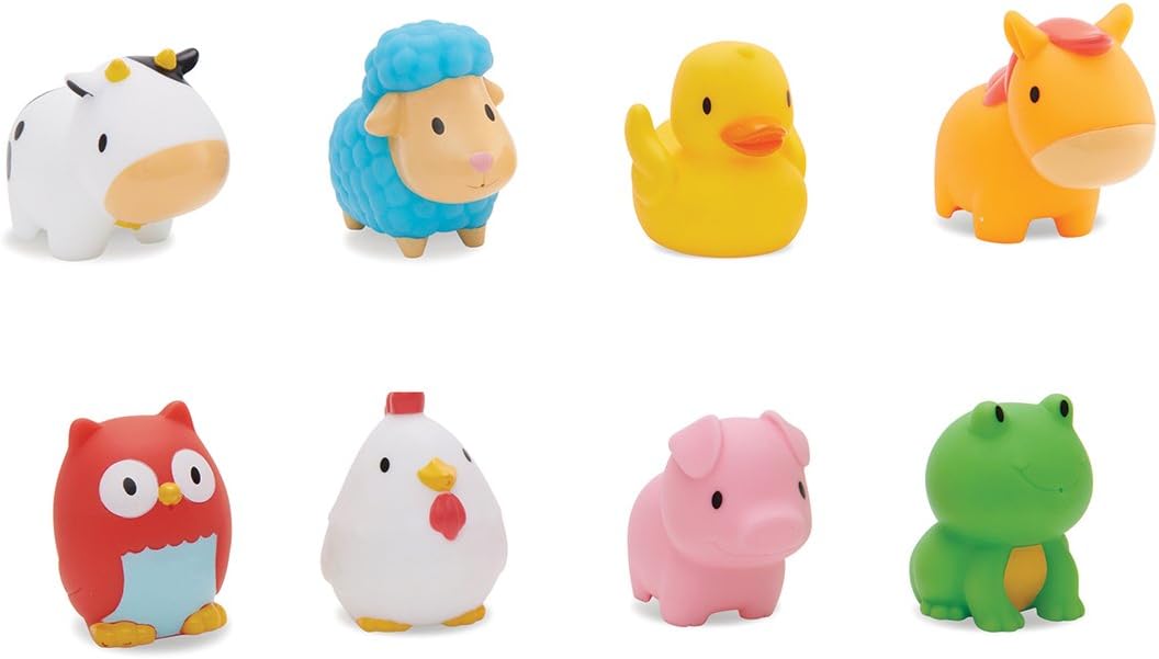 Munchkin Schwimmendes Badespielzeug mit Bauernhoftieren – 8er-Pack für Kleinkinder ab 9 Monaten