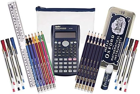 Helix Oxford Komplettes Schreibwarenset für den Schulanfang, Oxford-Blau