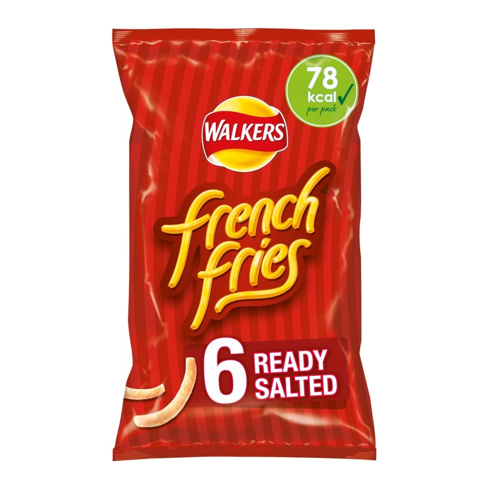 Walkers Pommes Frites Fertige gesalzene Snacks Chips Multipack 6x18g