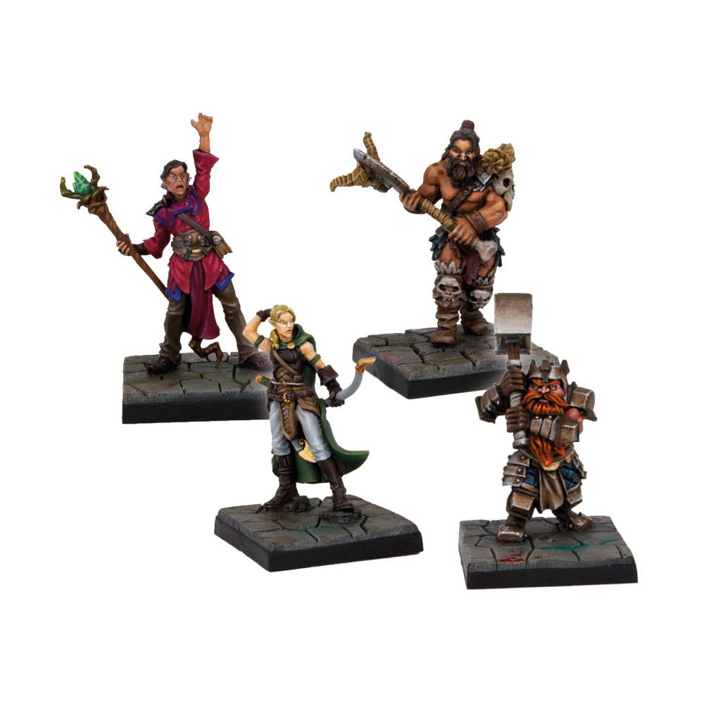 Mantic Dungeon Adventures: Heroes – 4er-Pack Fantasy-Actionfiguren