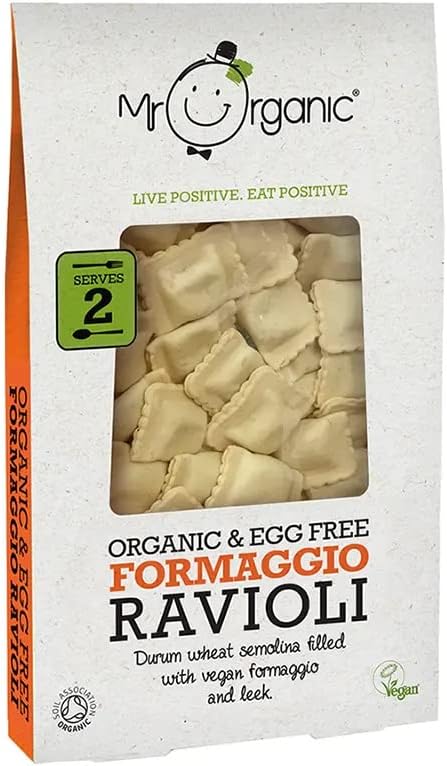 Mr Organic Formaggio Ravioli – Eifrei – Vegan-freundlich – Hergestellt mit Bio-Ing