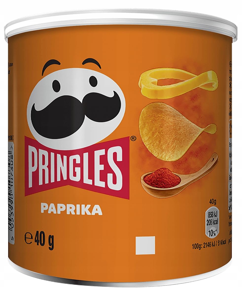 Pringles Chips mit süßem Paprikageschmack | 12 wiederverschließbare Dosen à 40 g