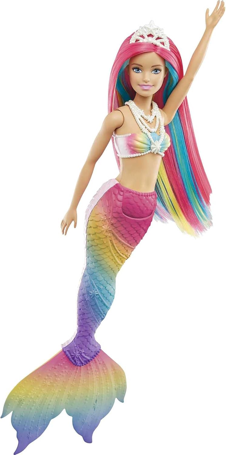 Barbie Dreamtopia Rainbow Magic Mermaid Puppe – wasseraktivierte Farbwechselfunktion, Alter 3 bis 7