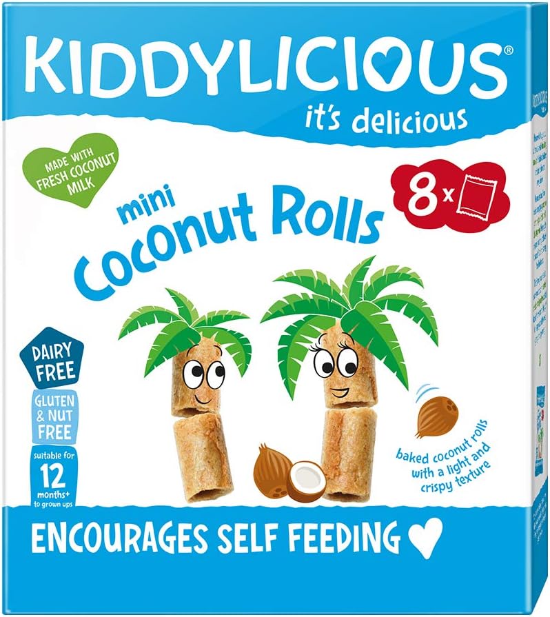 Kiddylicious Mini Coconut Rolls - Natural Snacks for Kids, Pack of 40