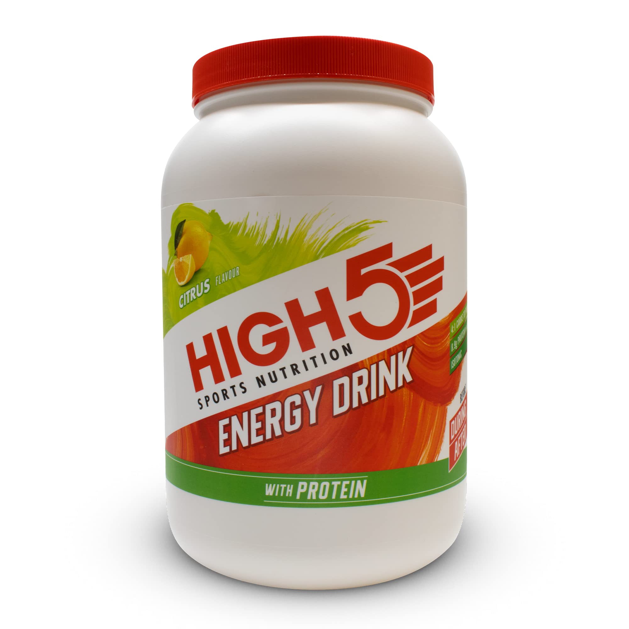 HIGH5 Energy Drink mit Proteinmischung aus Kohlenhydraten, Protein und Elektrolyten (Zitrus, 1,6 kg)