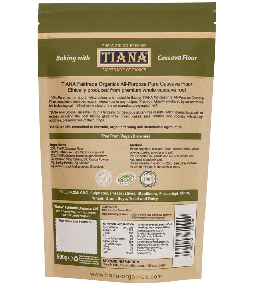 TIANA Bio-Maniokmehl glutenfrei 500 g – 1:1 Weizenmehlersatz