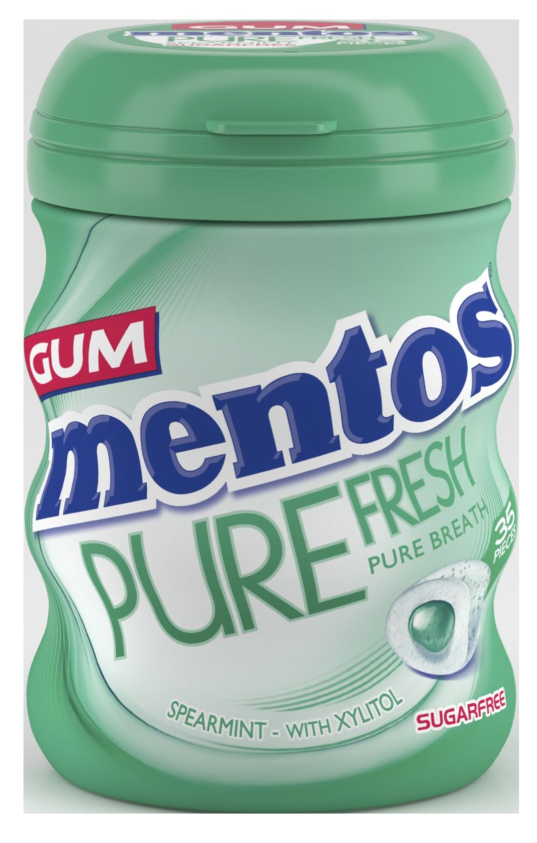 Mentos Pure Fresh Spearmint Kaugummi 35 Stück – Zuckerfrei, Taschenformat, Glutenfrei