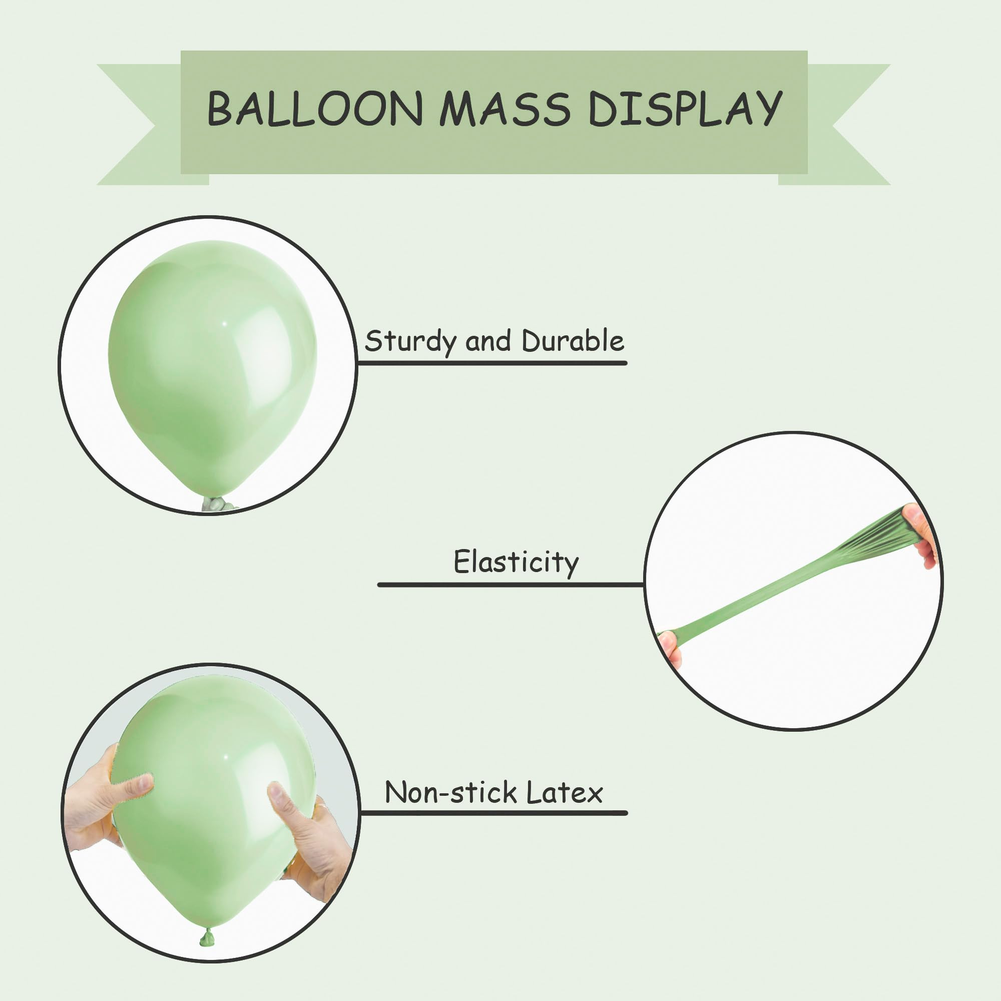 SHATCHI Metallic-Latexballons, hellgrün, 30,5 cm, 10er-Pack, Partydekoration