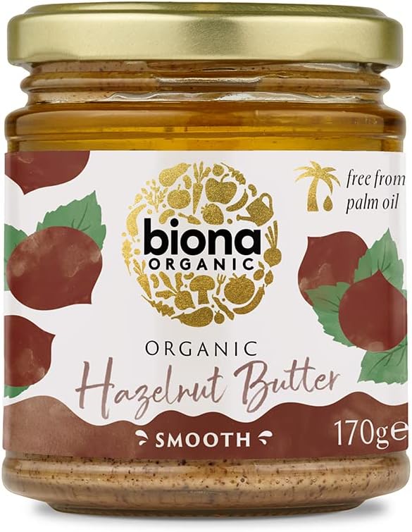 Biona Bio-Haselnussbutter, 170 g – geschmeidig, palmöl- und emulgatorfrei – 100 % biologisch