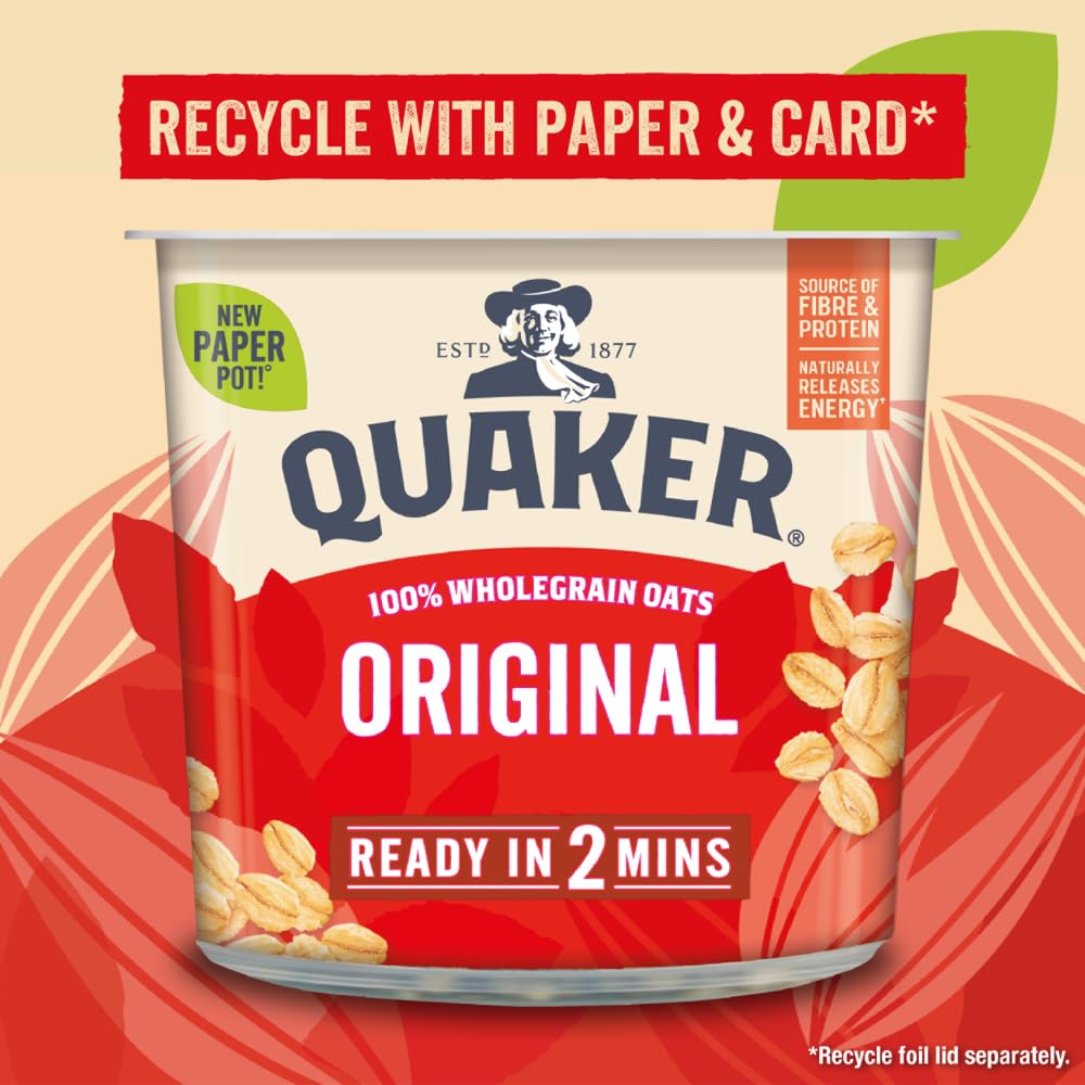 Quaker Oat So Simple Original Porridge-Becher, 45 g (8er-Pack)