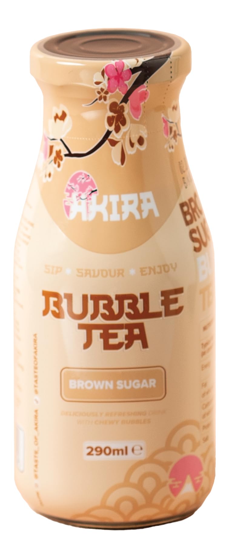 Akira Brown Sugar Bubble Tea – Trinkfertige Dose mit zähen Konjakperlen, 290 ml