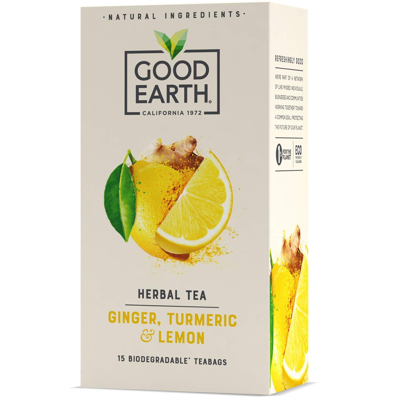 Good Earth Kräutertee mit Ingwer, Kurkuma und Zitrone, 15 biologisch abbaubare Teebeutel