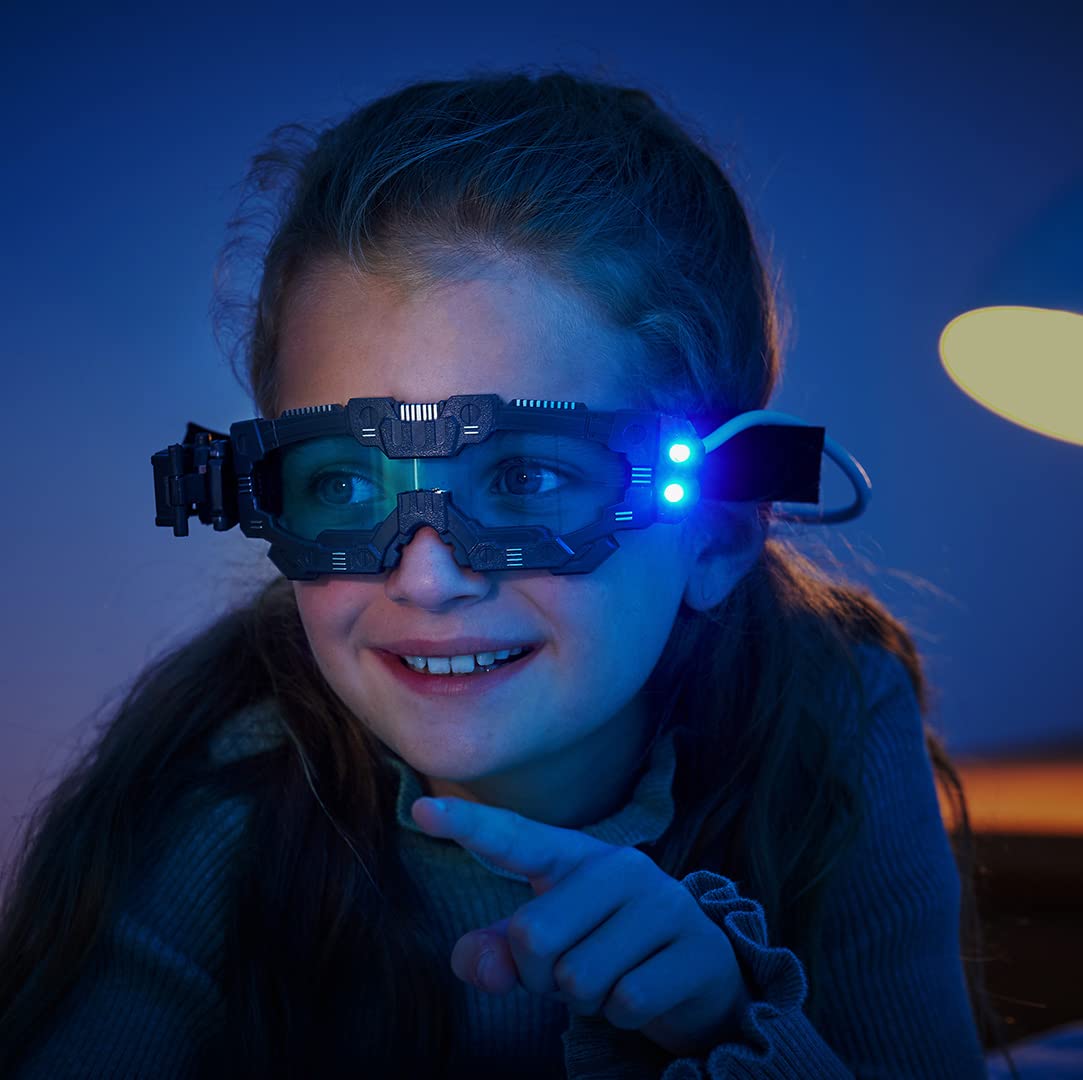 Science Mad! Nachtsichtbrille für Kinder – 2-fache Vergrößerung & LED-Leuchten – Schwarz