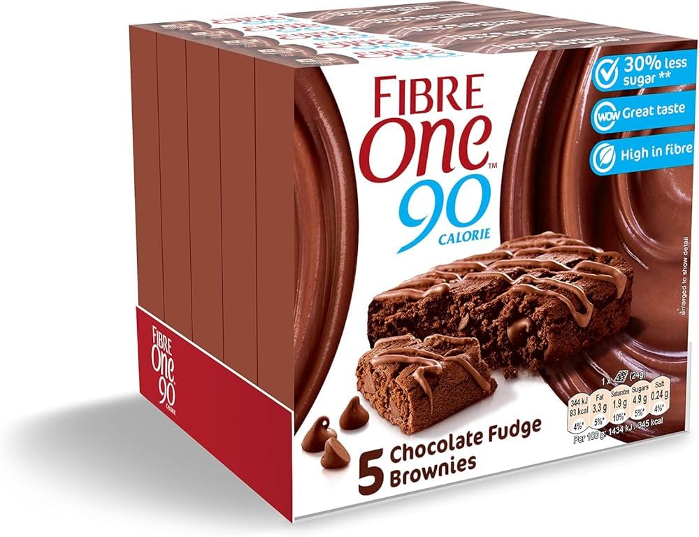 Fiber One 90 Kalorien Schokoladen-Fudge-Brownies, 24 g (7er-Packung)
