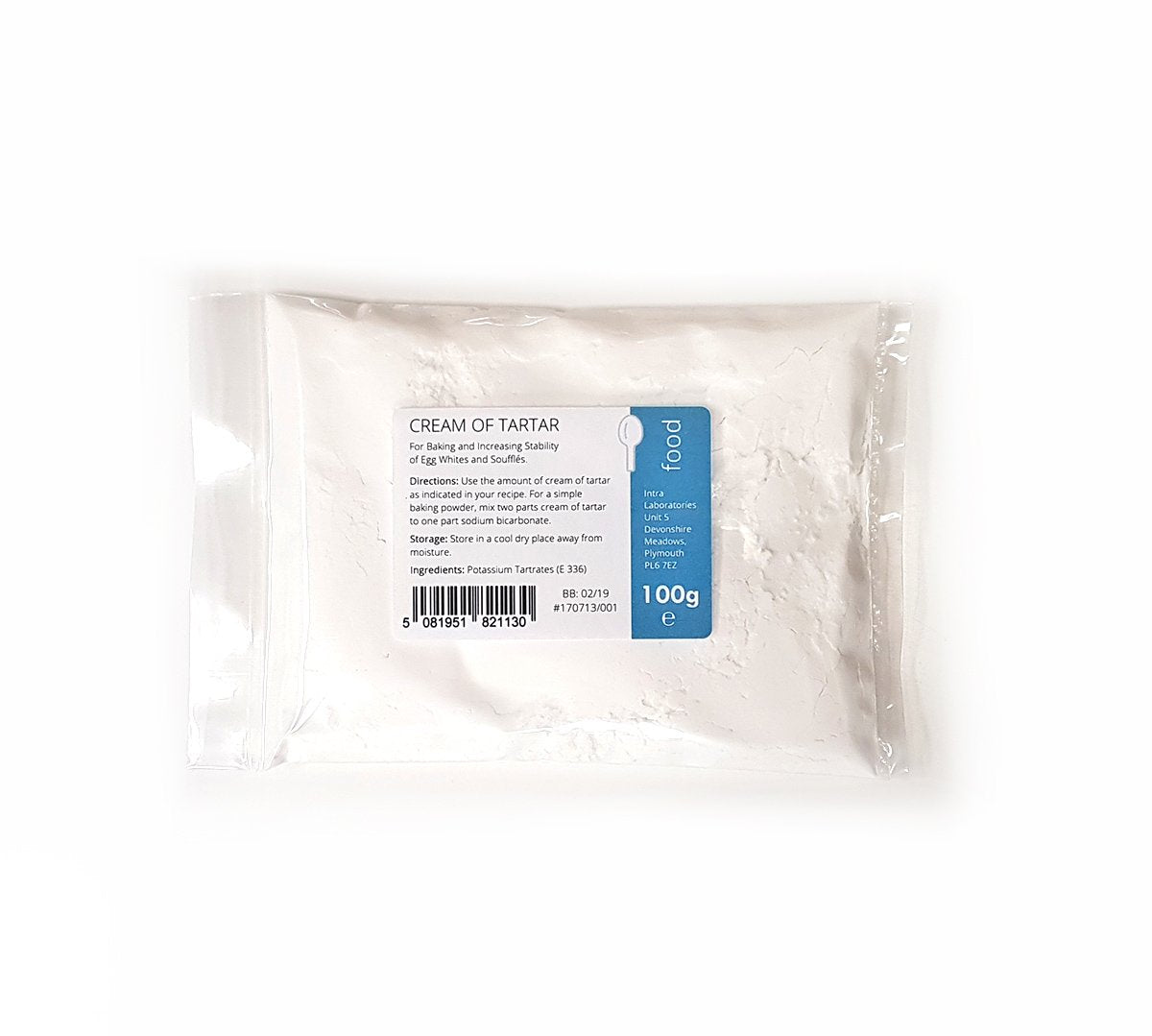 Intralabs Weinstein – Pulver in Lebensmittelqualität zum Backen und für selbstgemachte Knete, 100 g